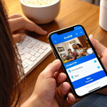**

Prompt:  Close-up of a Brazilian family using a budgeting app on their smartphone, showing categories of expenses being cut to prioritize their "Crédito Habitação" (home loan). Focus on the screen and the family's hands.  Warm, inviting lighting.  Realistic style.

**